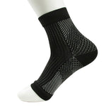 Open-Heel Compression Foot Sleeve – black, on white