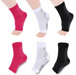 Open-Heel Compression Foot Sleeve – black, white and red