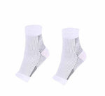 Open-Heel Compression Foot Sleeve – white pair